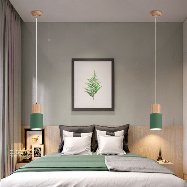 VierraSol | Lámpara Colgante de Metal y Madera | Diseño Industrial Moderno