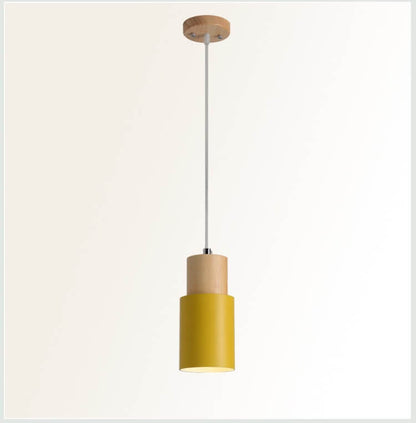 VierraSol | Lámpara Colgante de Metal y Madera | Diseño Industrial Moderno