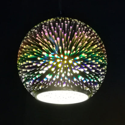 VierraSol | Lámpara Colgante de Vidrio de Fuegos Artificiales 3D | Diseño Creativo de Vidrio de Colores
