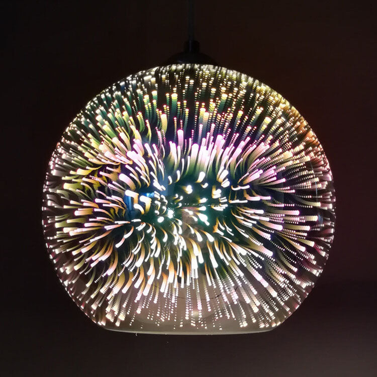 VierraSol | Lámpara Colgante de Vidrio de Fuegos Artificiales 3D | Diseño Creativo de Vidrio de Colores