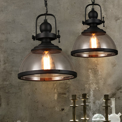 VierraSol | Lámpara Colgante de Vidrio en Forma de Tazón | Diseño Industrial Retro
