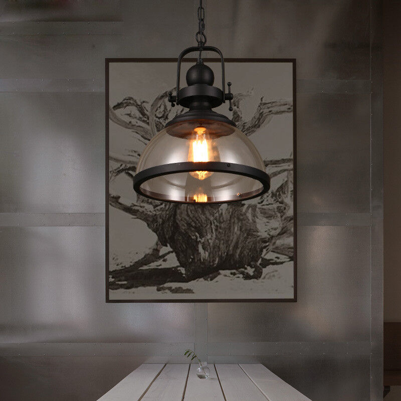VierraSol | Lámpara Colgante de Vidrio en Forma de Tazón | Diseño Industrial Retro