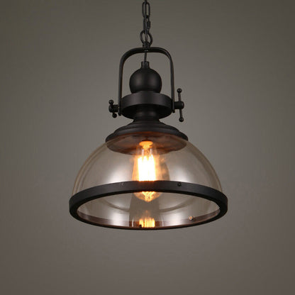 VierraSol | Lámpara Colgante de Vidrio en Forma de Tazón | Diseño Industrial Retro