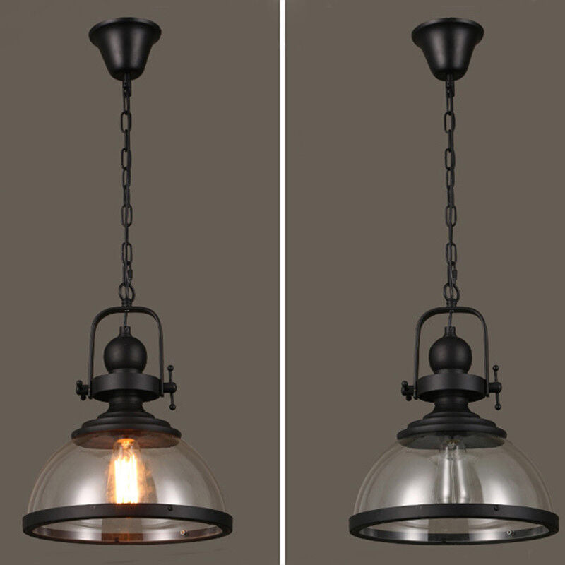 VierraSol | Lámpara Colgante de Vidrio en Forma de Tazón | Diseño Industrial Retro