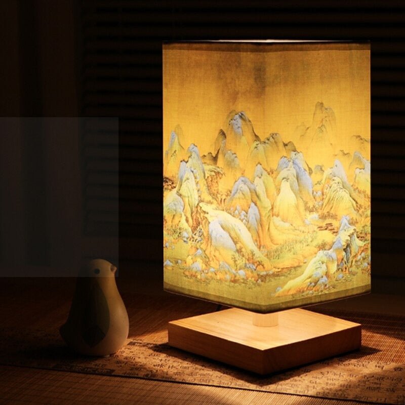 VierraSol | Lámpara de Mesa de Papel | Estilo Japonés Escandinavo | Luz Cálida