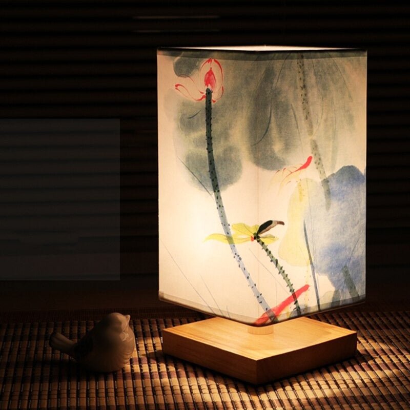 VierraSol | Lámpara de Mesa de Papel | Estilo Japonés Escandinavo | Luz Cálida