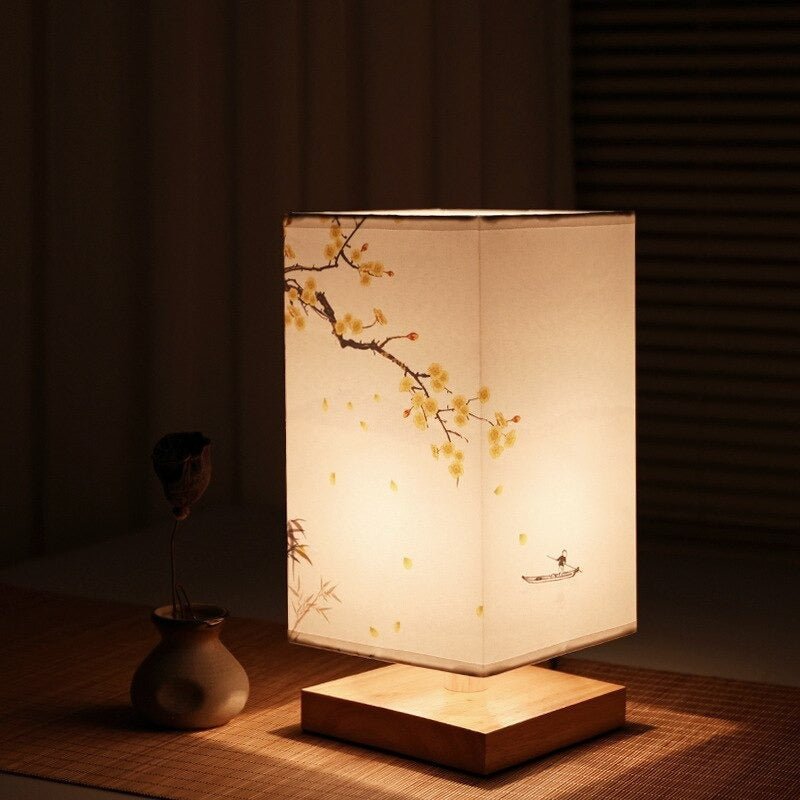 VierraSol | Lámpara de Mesa de Papel | Estilo Japonés Escandinavo | Luz Cálida