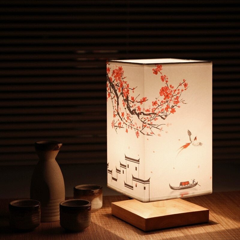 VierraSol | Lámpara de Mesa de Papel | Estilo Japonés Escandinavo | Luz Cálida