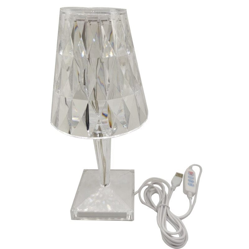 VierraSol | Lámpara de Mesa LED de Cristal | Diseño Elegante de Diamante