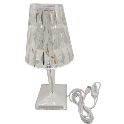 VierraSol | Lámpara de Mesa LED de Cristal | Diseño Elegante de Diamante