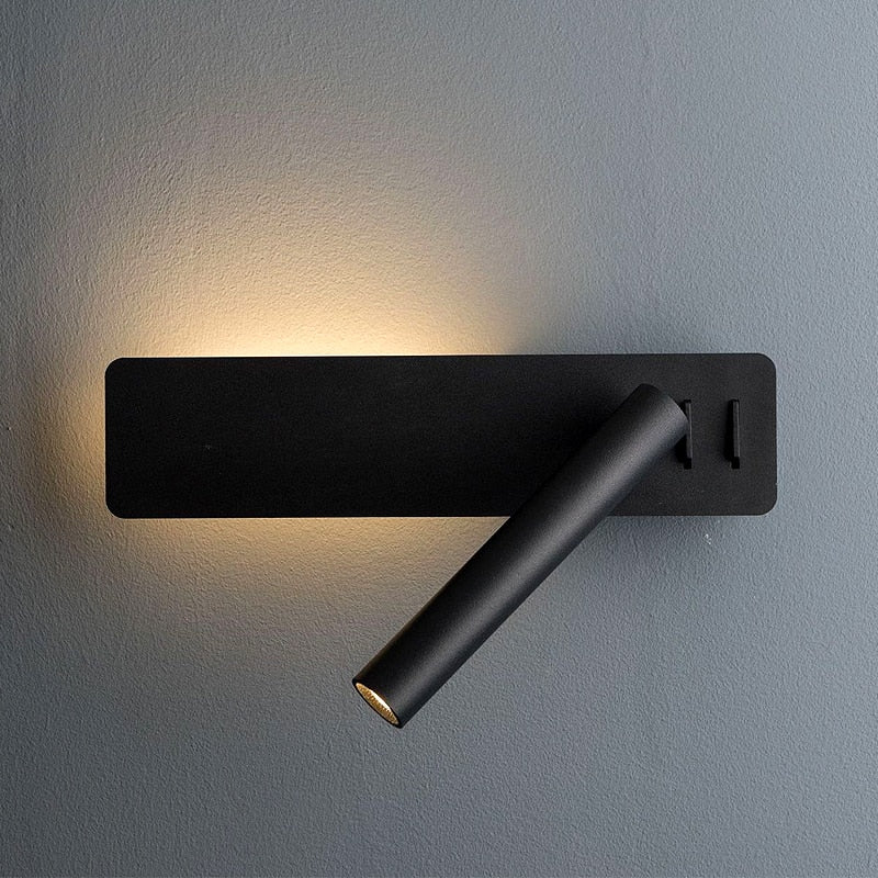 VierraSol | Lámpara de pared LED rotativa para lectura en la cama