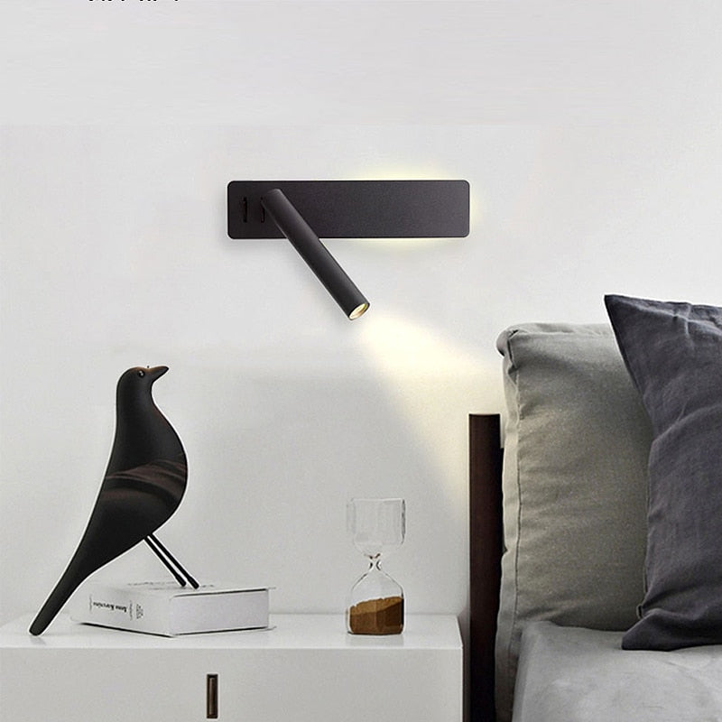 VierraSol | Lámpara de pared LED rotativa para lectura en la cama