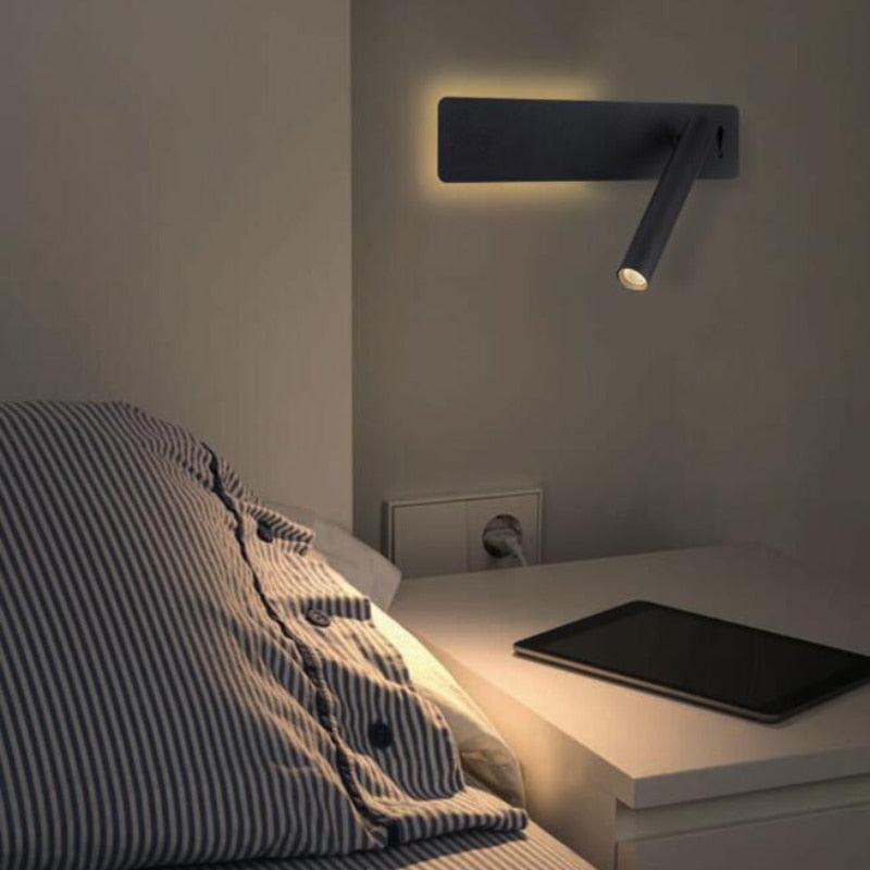 VierraSol | Lámpara de pared LED rotativa para lectura en la cama