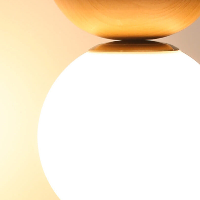 VierraSol | Lámpara de Techo con Globo de Vidrio | Diseño de Grano de Madera