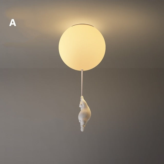 VierraSol | Lámpara de Techo Oso Globo | Diseño de Oso Juguetón