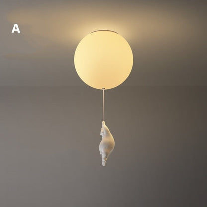 VierraSol | Lámpara de Techo Oso Globo | Diseño de Oso Juguetón