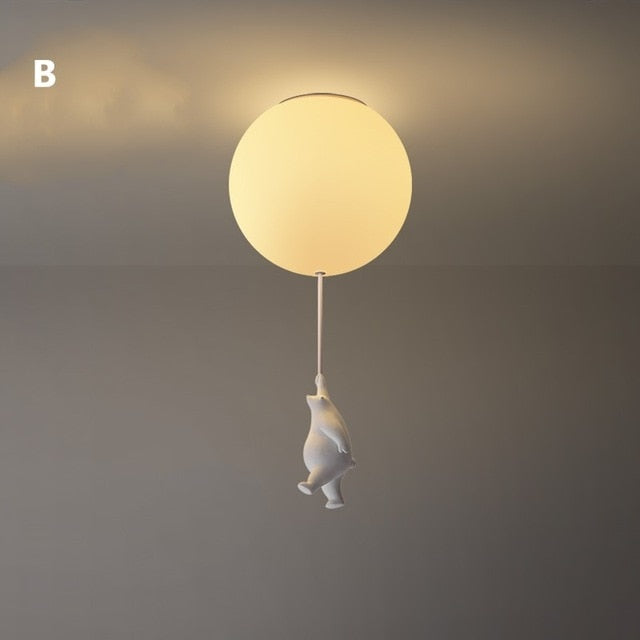 VierraSol | Lámpara de Techo Oso Globo | Diseño de Oso Juguetón