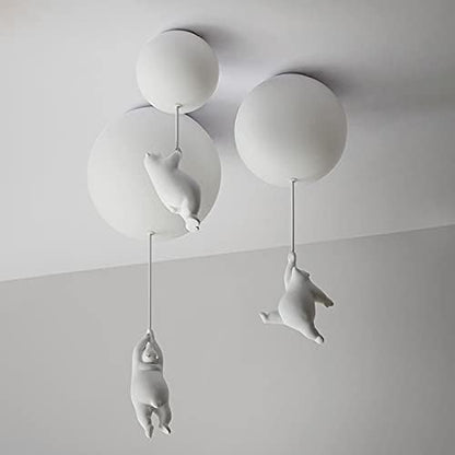 VierraSol | Lámpara de Techo Oso Globo | Diseño de Oso Juguetón