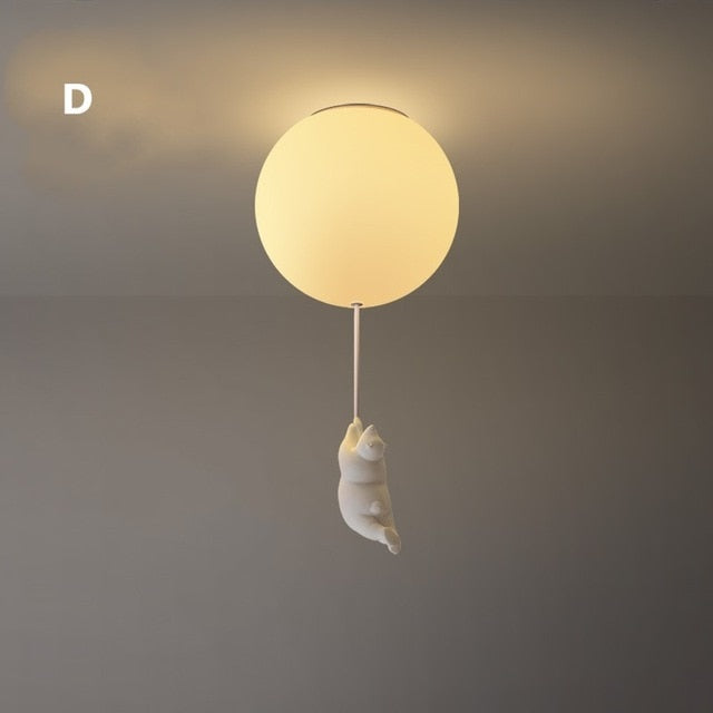 VierraSol | Lámpara de Techo Oso Globo | Diseño de Oso Juguetón