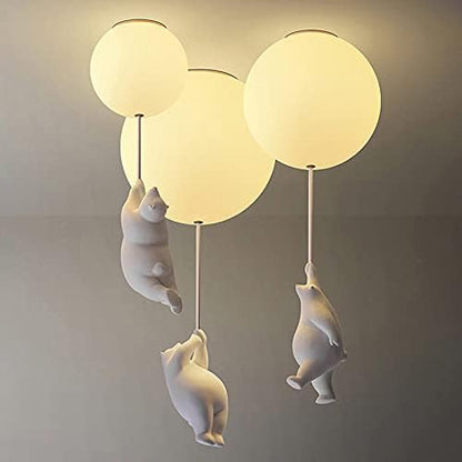 VierraSol | Lámpara de Techo Oso Globo | Diseño de Oso Juguetón