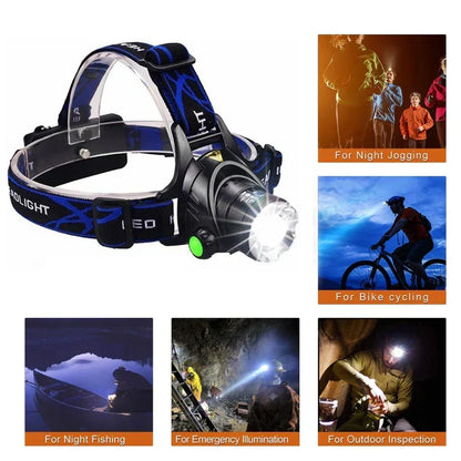 VierraSol | Linterna Frontal LED para Exterior - Zoom Ajustable, Impermeable