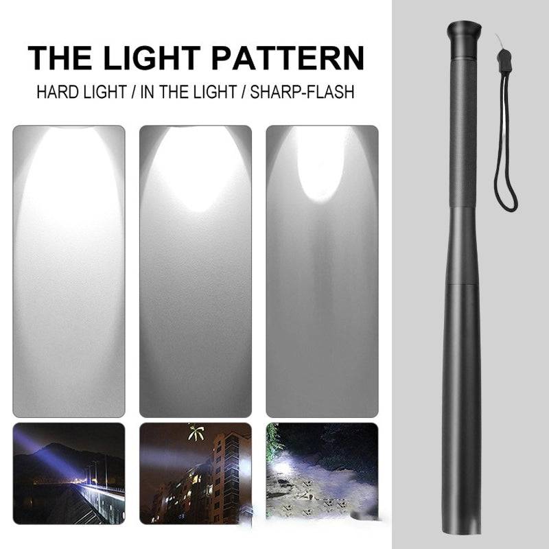 VierraSol | Linterna LED en forma de bate de béisbol | Aleación de aluminio, 3 modos de iluminación | Uso de emergencia y utilidad