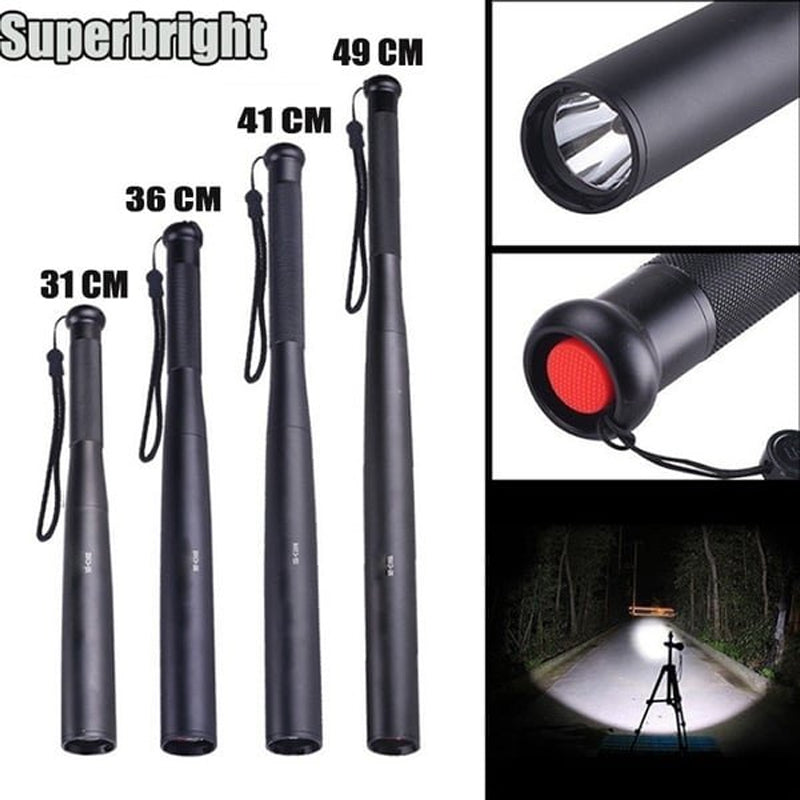 VierraSol | Linterna LED en forma de bate de béisbol | Aleación de aluminio, 3 modos de iluminación | Uso de emergencia y utilidad