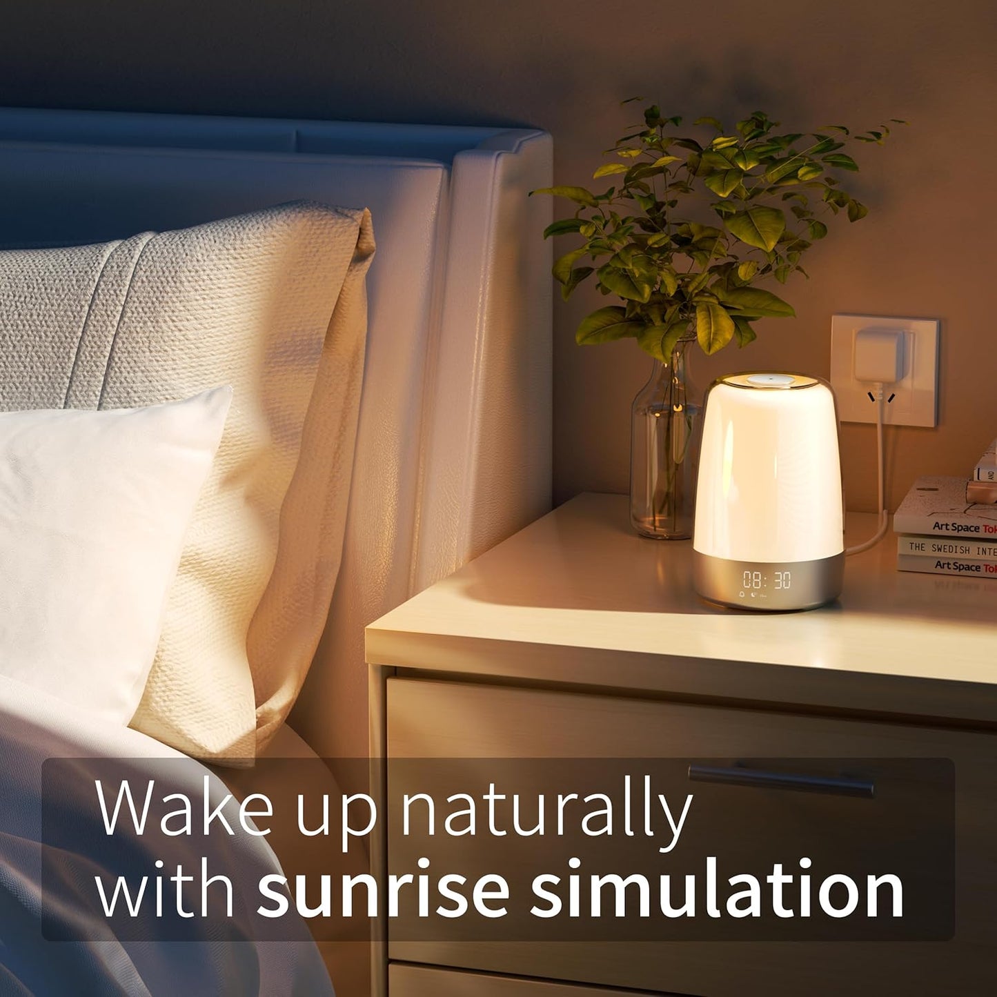 VierraSol | Luz Despertadora Aurora | Amanecer y Atardecer | Recargable por USB-C