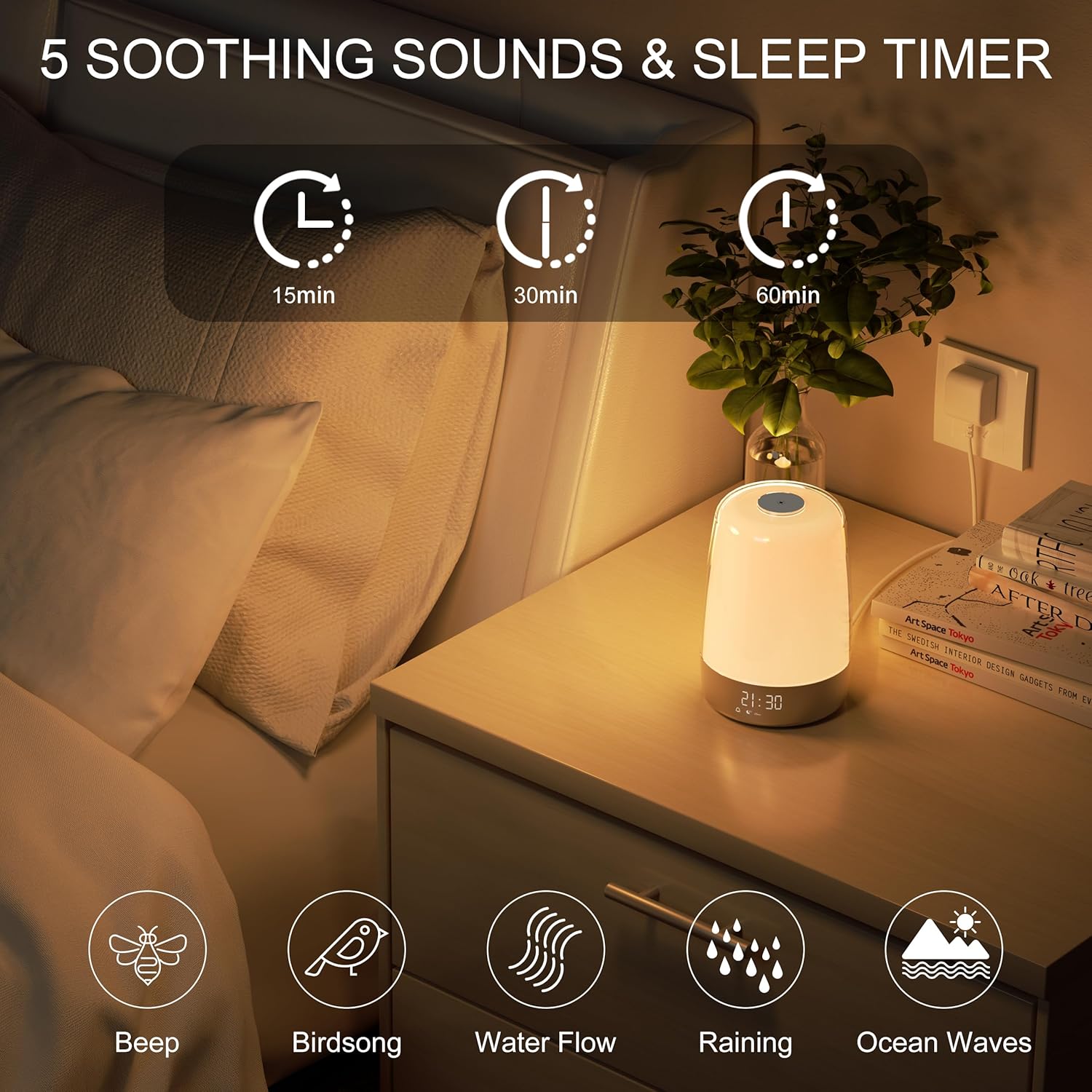 VierraSol | Luz Despertadora Aurora | Amanecer y Atardecer | Recargable por USB-C