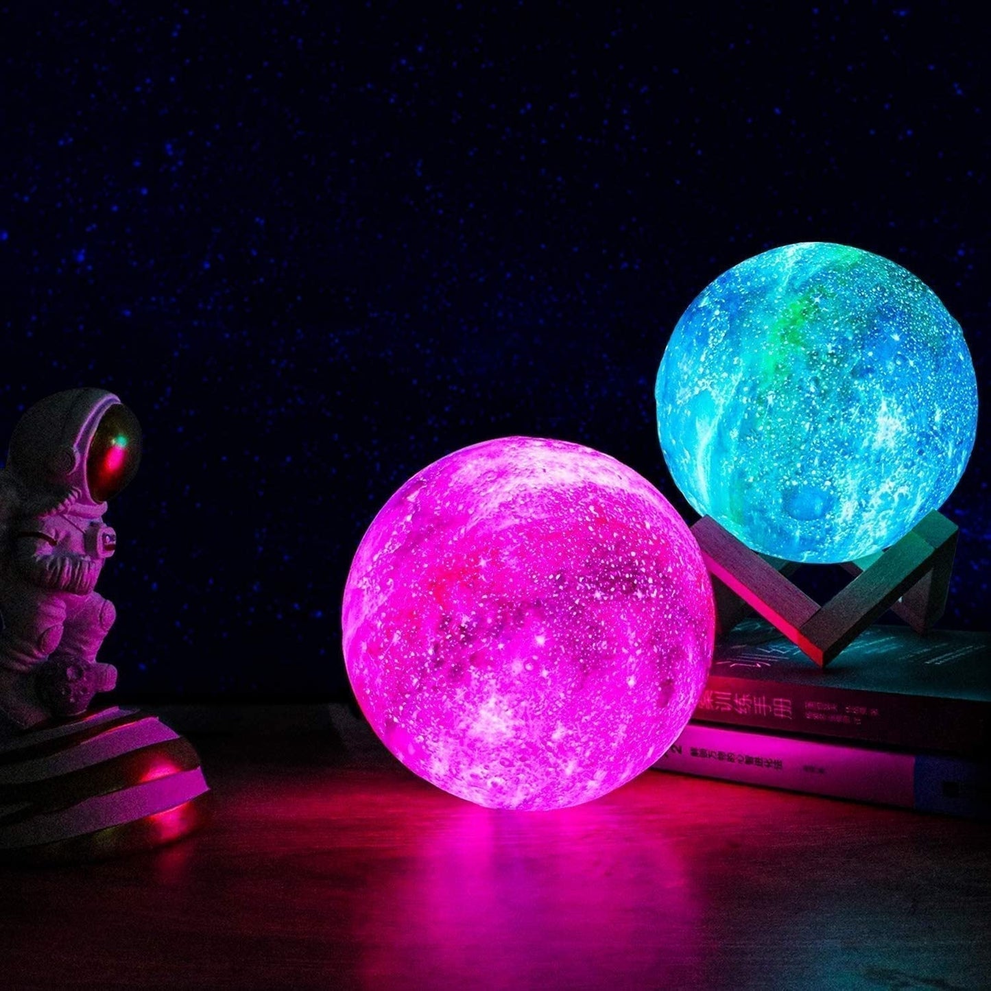 VierraSol | Luz Nocturna con Patrón de Estrellas | Control Táctil, Recargable