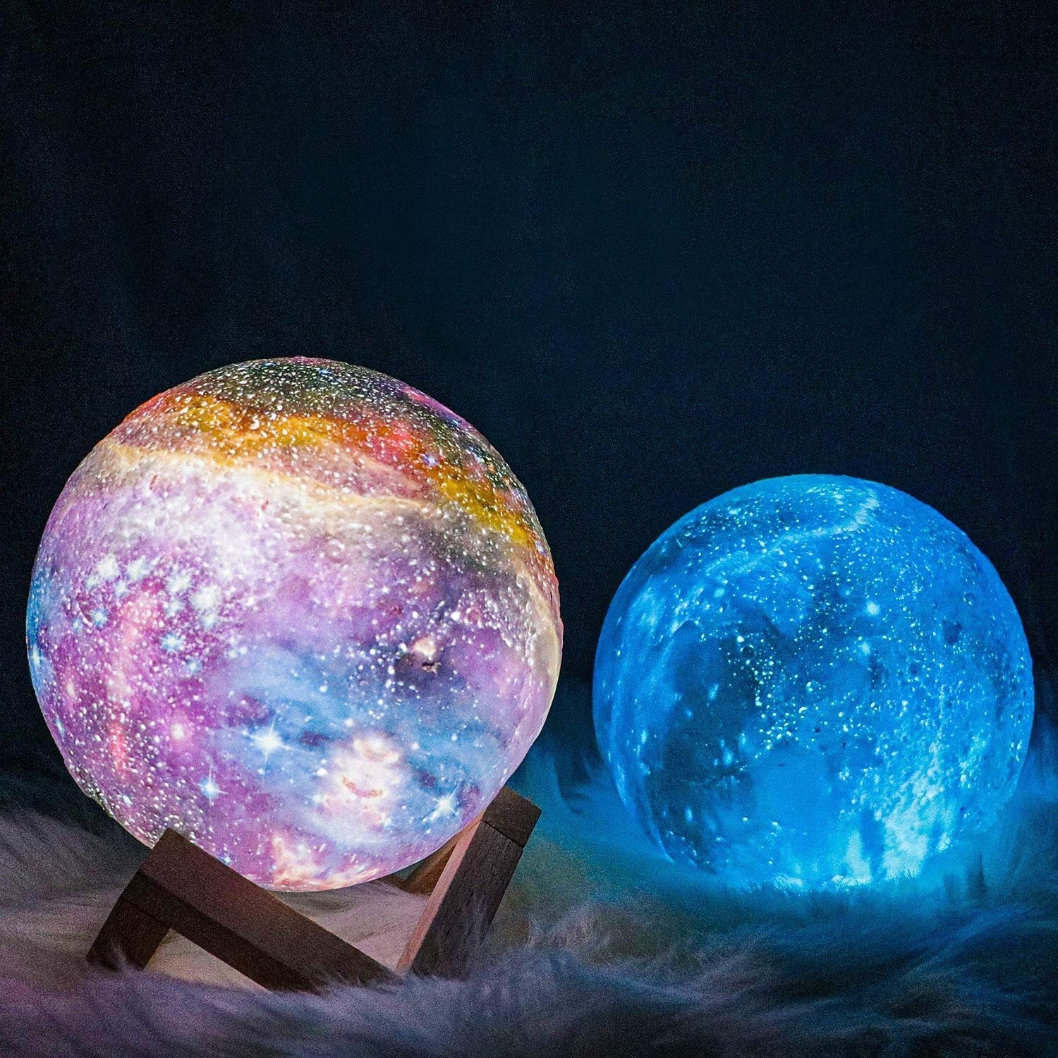 VierraSol | Luz Nocturna con Patrón de Estrellas | Control Táctil, Recargable