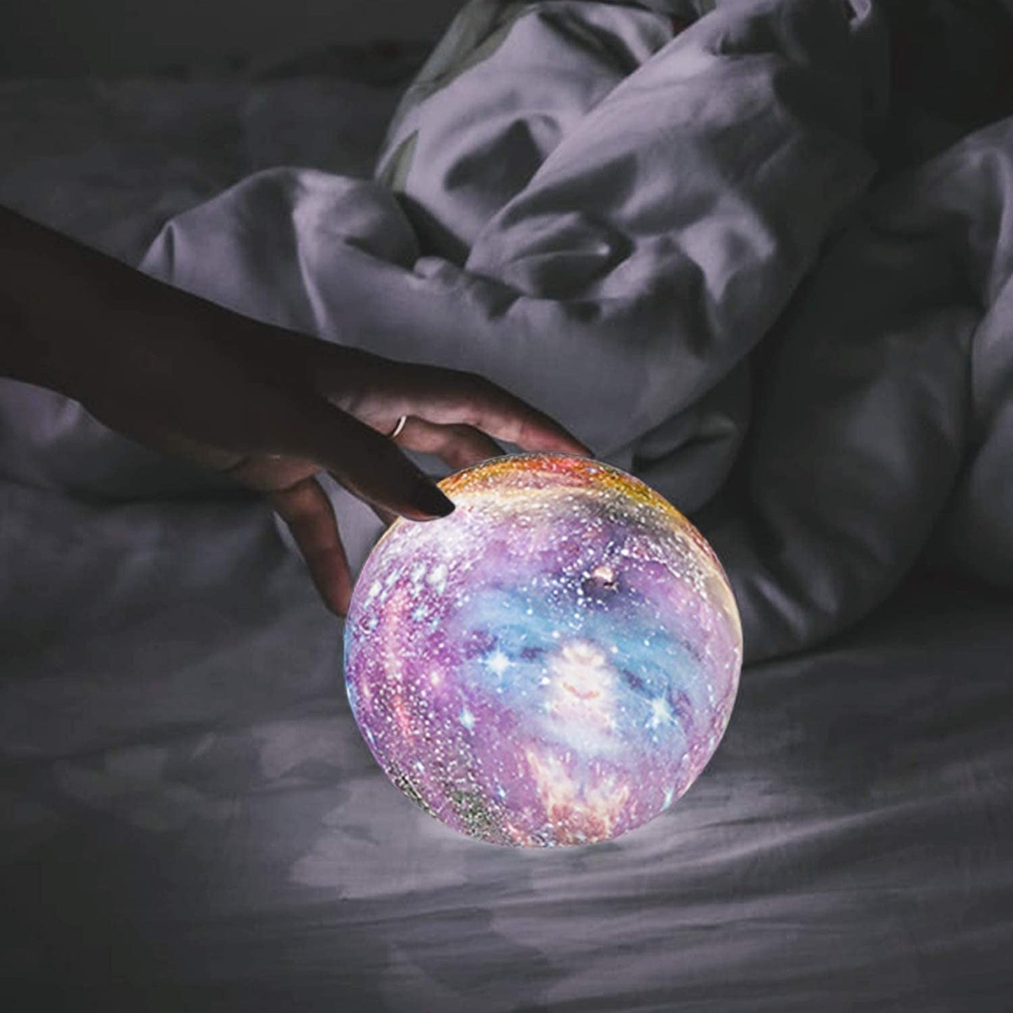 VierraSol | Luz Nocturna con Patrón de Estrellas | Control Táctil, Recargable