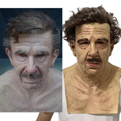 VierraSol | Máscara de Viejo Espeluznante – Máscara de Halloween de Látex Realista para Adultos