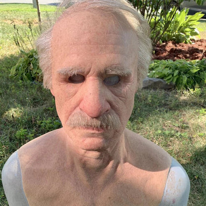 VierraSol | Máscara de Viejo Espeluznante – Máscara de Halloween de Látex Realista para Adultos