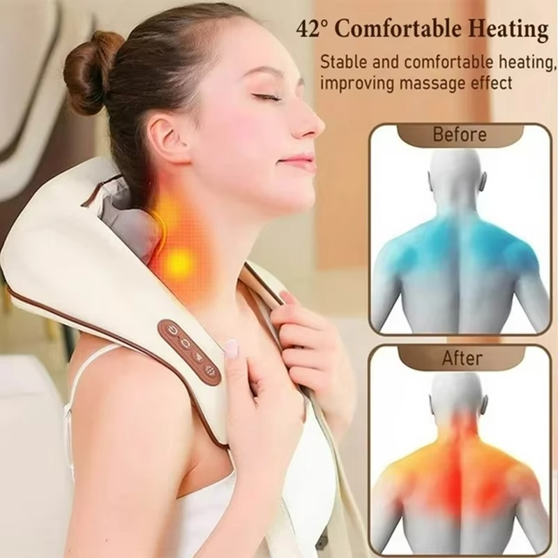 VierraSol | Masajeador de Cuello y Hombros con Shiatsu de Tejido Profundo y Calor para Alivio del Dolor