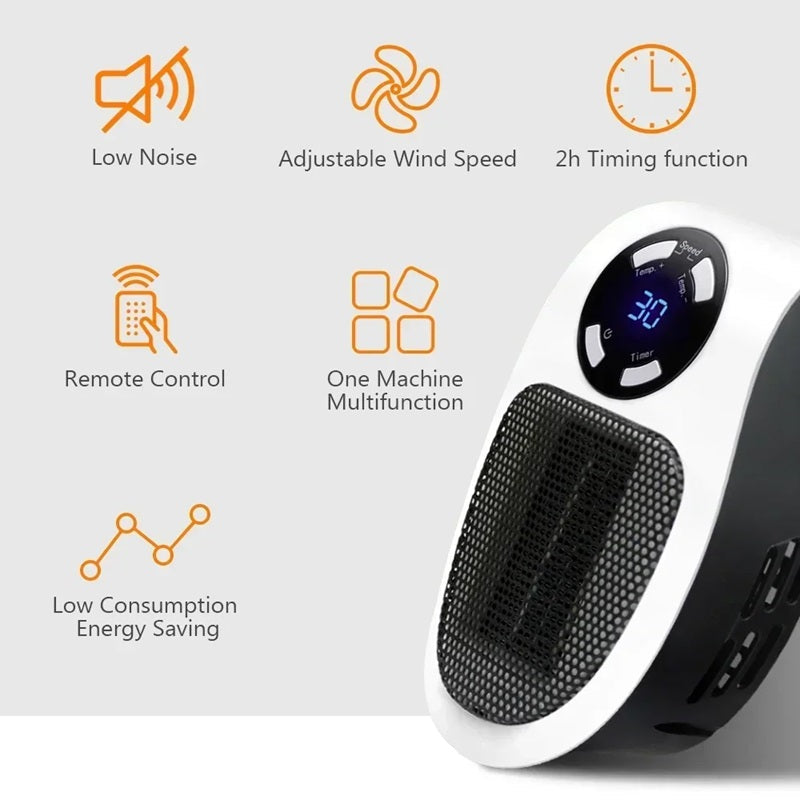 VierraSol | Mini Calefactor Portátil con Pantalla LED y Control de Temperatura Inteligente