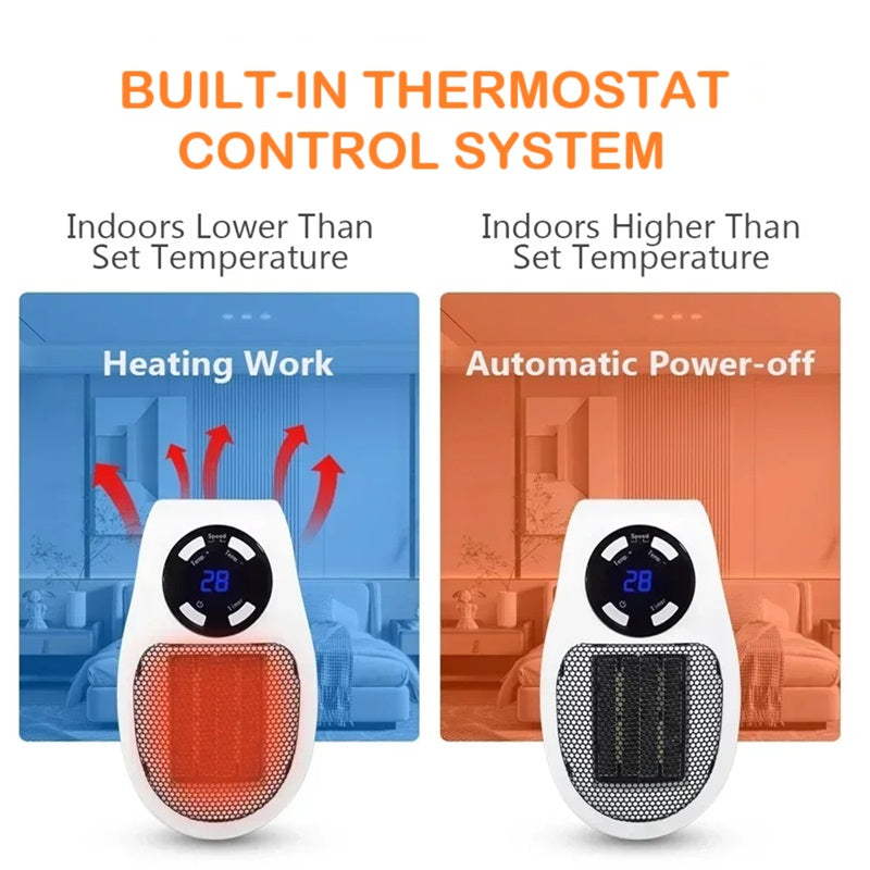 VierraSol | Mini Calefactor Portátil con Pantalla LED y Control de Temperatura Inteligente