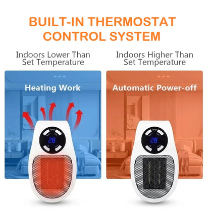 VierraSol | Mini Calefactor Portátil con Pantalla LED y Control de Temperatura Inteligente