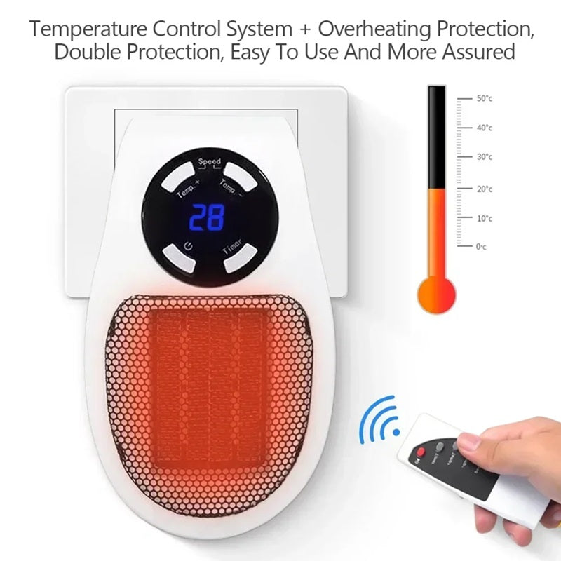 VierraSol | Mini Calefactor Portátil con Pantalla LED y Control de Temperatura Inteligente