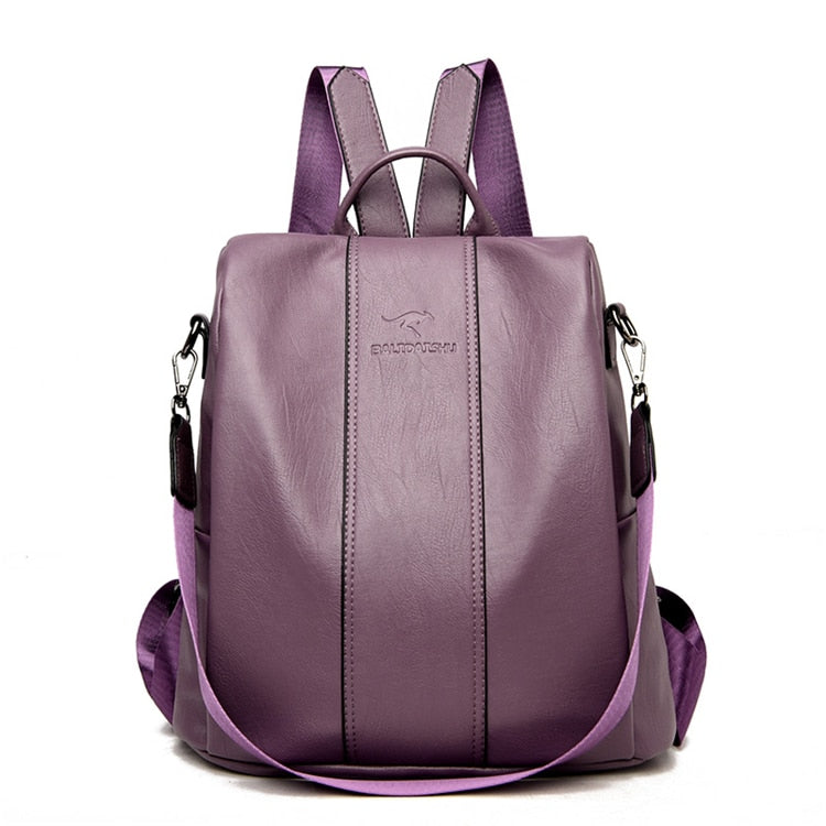 VierraSol | Mochila de Cuero a Prueba de Robo para Mujeres en Estilo Vintage