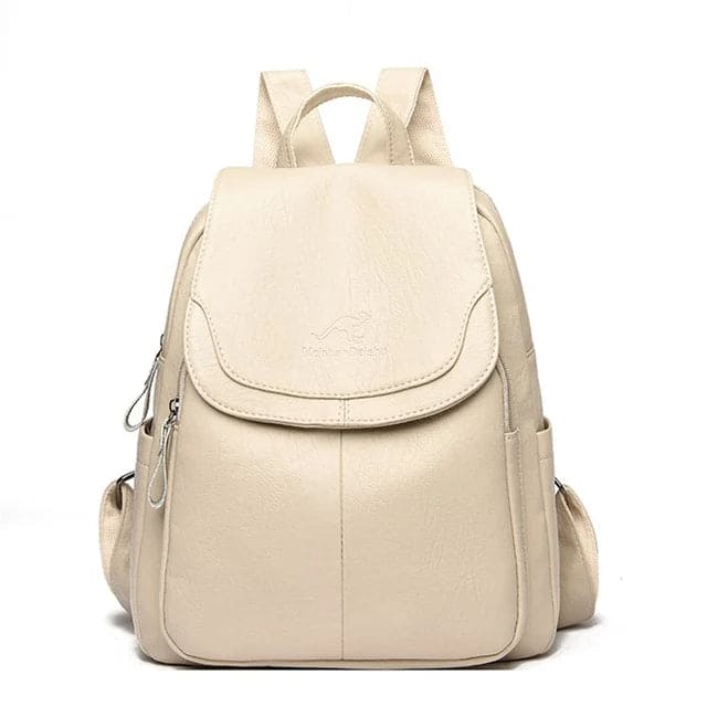 VierraSol | Mochila de Cuero Estructurada para Mujeres con Tapa Superior
