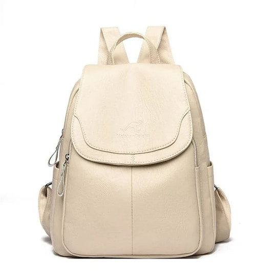 VierraSol | Mochila de Cuero Estructurada para Mujeres con Tapa Superior