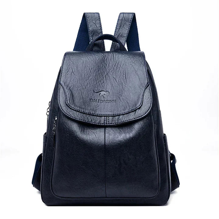 VierraSol | Mochila de Cuero Estructurada para Mujeres con Tapa Superior