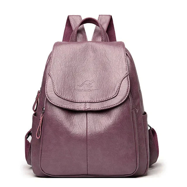 VierraSol | Mochila de Cuero para Mujeres con Diseño de Solapa