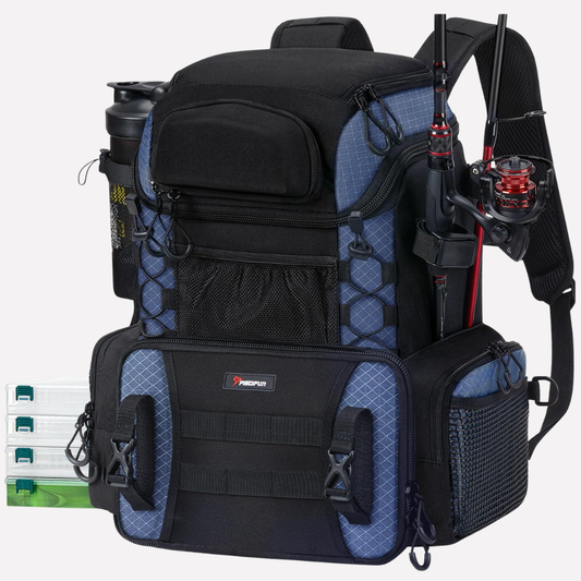 VierraSol | Mochila de Pesca con Soportes para Cañas y Cajas de Accesorios