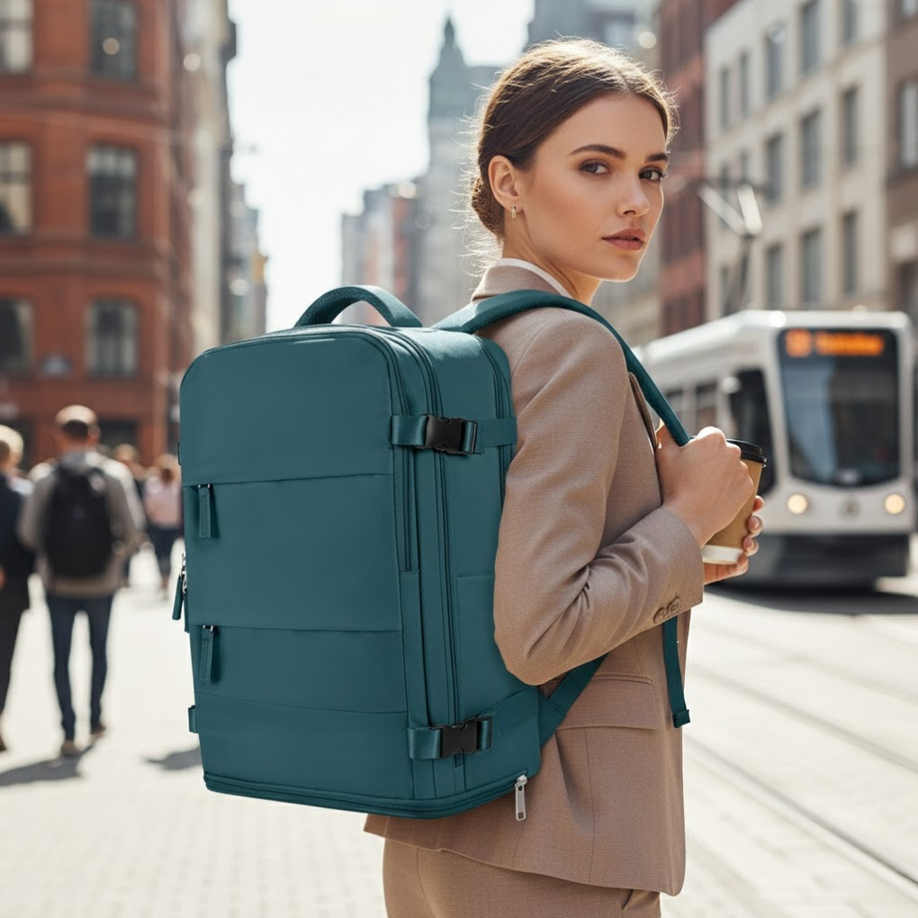 VierraSol | Mochila de Viaje con Compartimento para Portátil y Sección para Zapatos