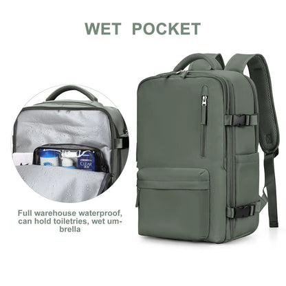 VierraSol | Mochila de Viaje Grande para Mujeres – Mochila de Senderismo Impermeable | Antirrobo