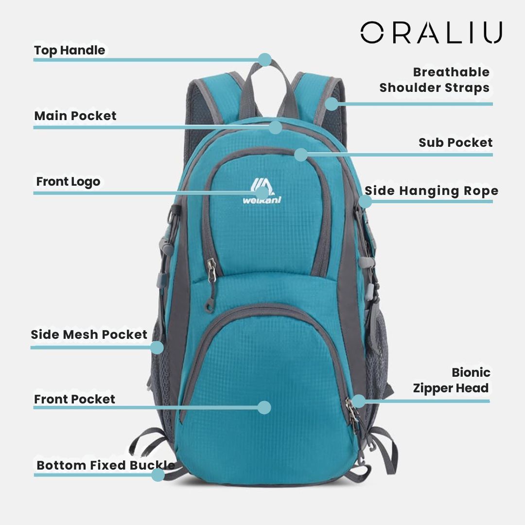 VierraSol | Mochila Exterior Impermeable Ultraligera – Mochila Ligera para Senderismo, Camping y Viajes