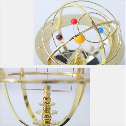 VierraSol | Modelo de Gran Orrery Réplica Mecánica de Bronce del Sistema Solar Hecha a Mano (5 Planetas)