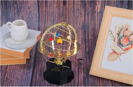 VierraSol | Modelo de Gran Orrery Réplica Mecánica de Bronce del Sistema Solar Hecha a Mano (5 Planetas)